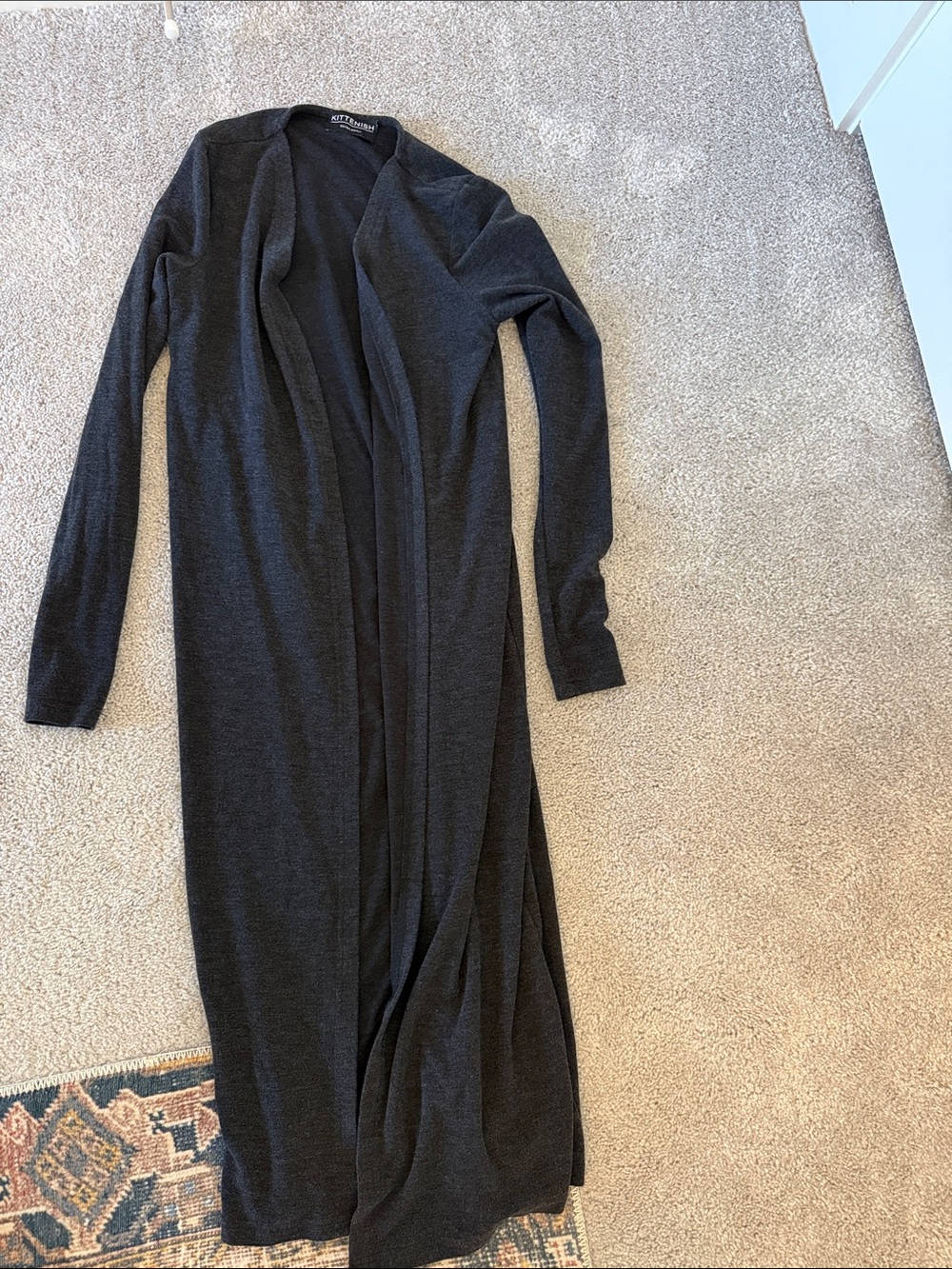 Kittenish Long Black Open-Front Women’s Dress/Cardigan
